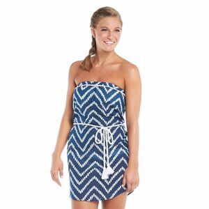 Mud Pie Women's Allison Strapless Swimsuit Cover Up Size LG NEW